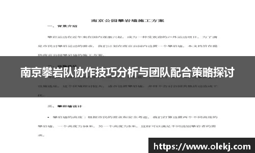 南京攀岩队协作技巧分析与团队配合策略探讨