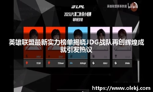 英雄联盟最新实力榜单揭晓JDG战队再创辉煌成就引发热议