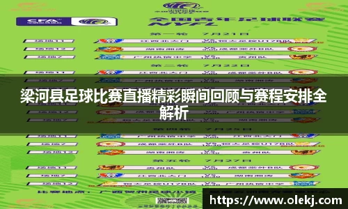 梁河县足球比赛直播精彩瞬间回顾与赛程安排全解析